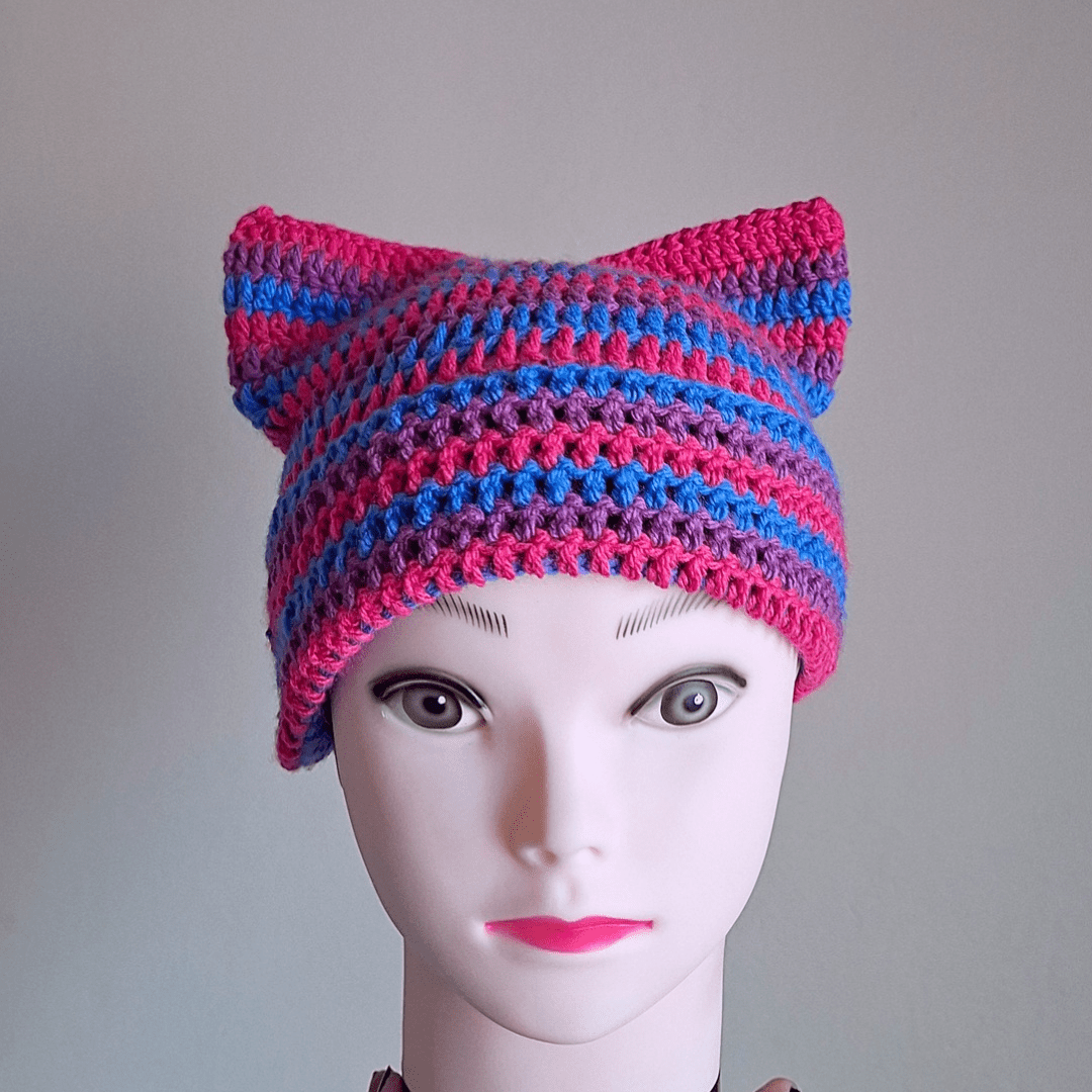 Bi Pride Intensity Cat Beanie - Cleo Kalon Creations