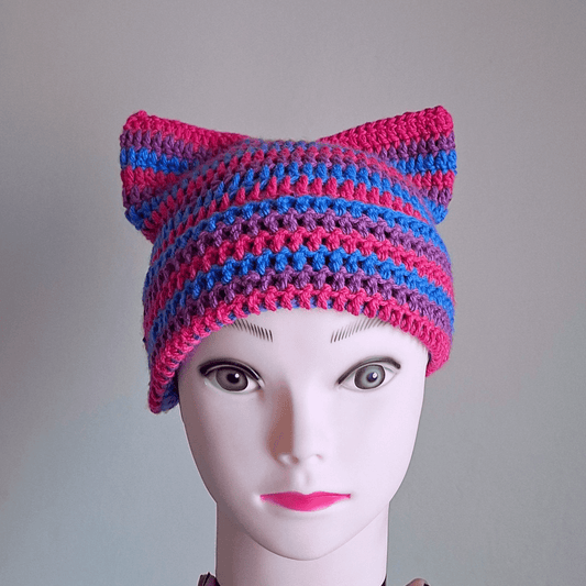 Bi Pride Intensity Cat Beanie - Cleo Kalon Creations