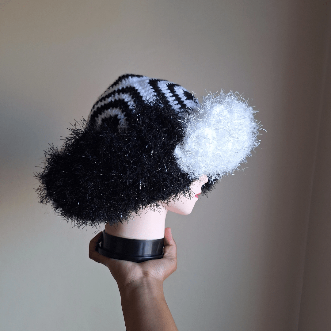 Fluffy Granny Square Ruffle Hat - Cleo Kalon Creations