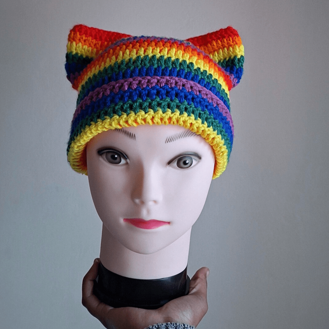 Pride Intensity Cat Beanie - Cleo Kalon Creations