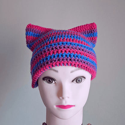 Bi Pride Intensity Cat Beanie - Cleo Kalon Creations