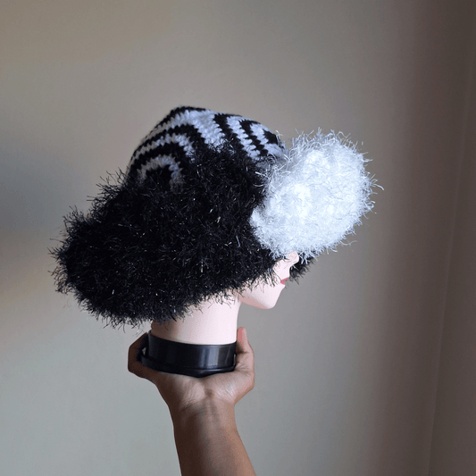 Fluffy Granny Square Ruffle Hat - Cleo Kalon Creations