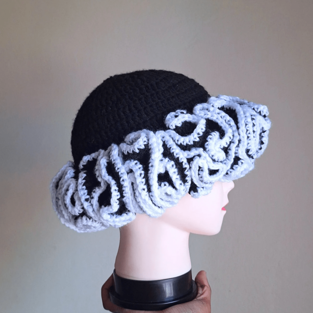 Outlined Classique Ruffle Hat - Cleo Kalon Creations