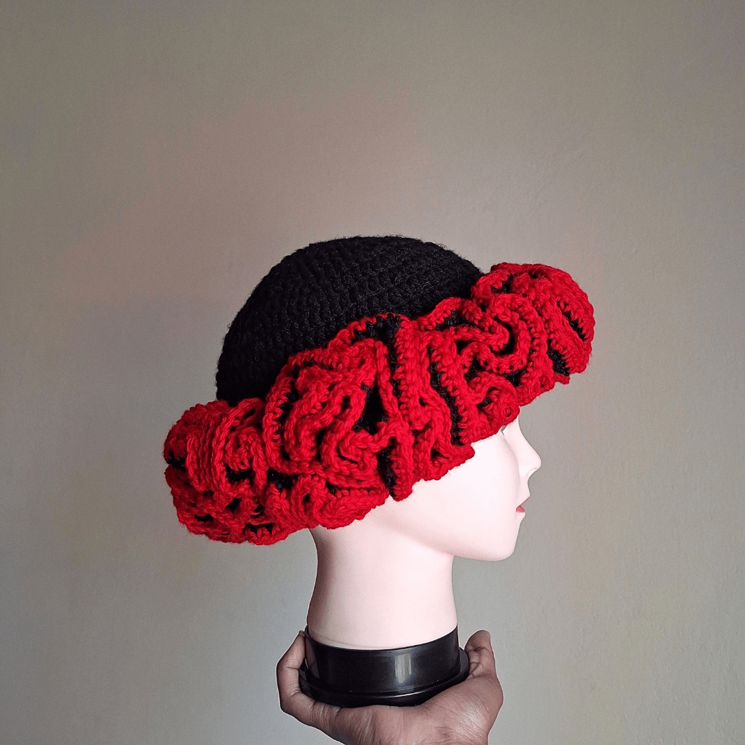 Outlined Classique Ruffle Hat - Cleo Kalon Creations