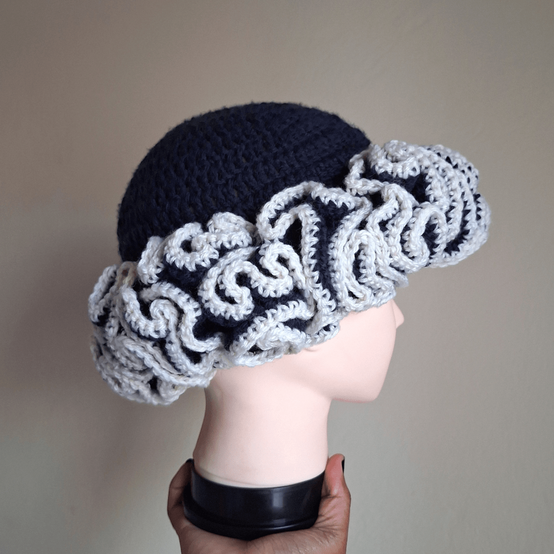 Outlined Classique Ruffle Hat - Cleo Kalon Creations