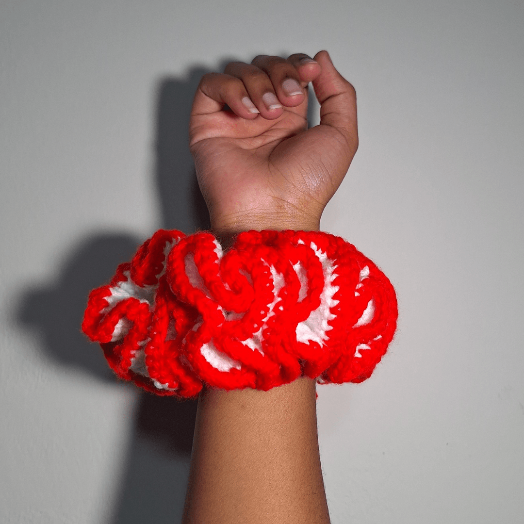 Outlined Ruffle Scrunchie - Cleo Kalon Creations